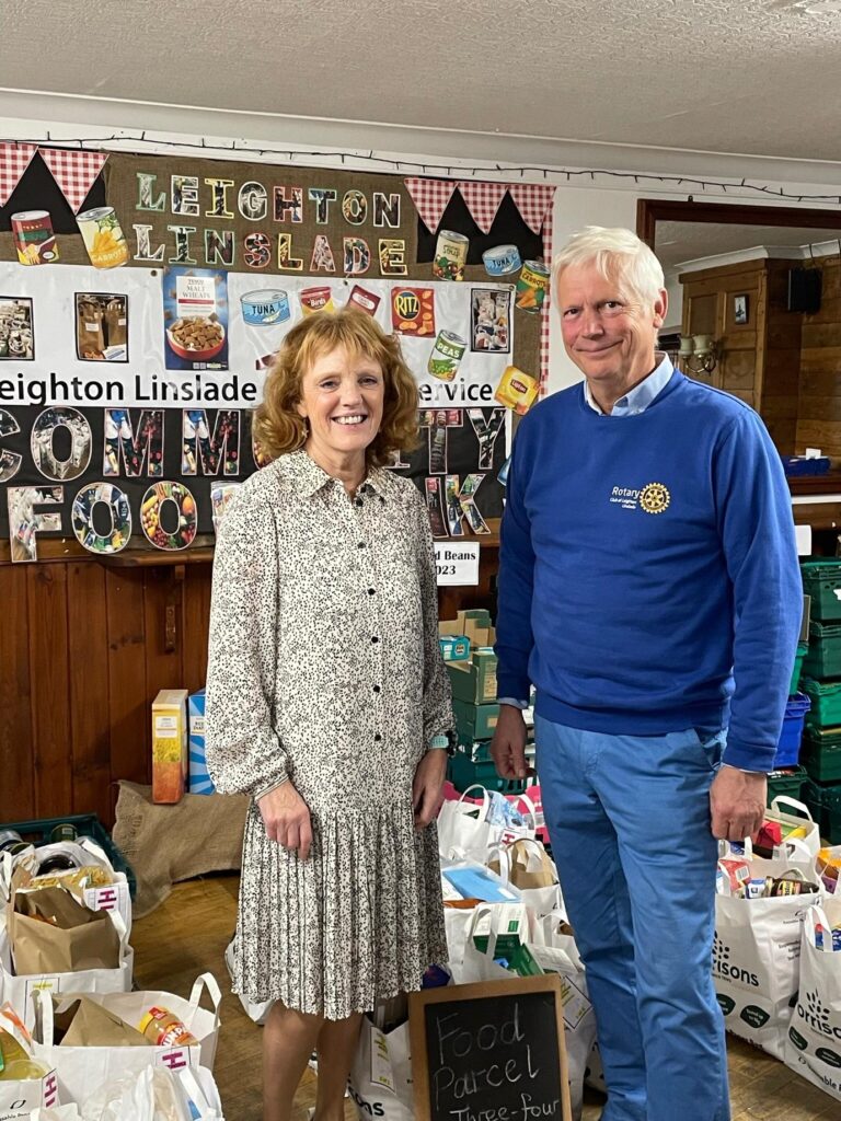 Rotary President Robin with Rosie from the Leighton Linslade Food Bank